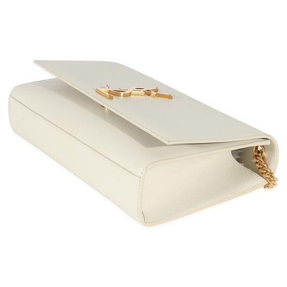 Saint Laurent Blanc Grain De Poudre Medium Monogram Kate Bag - Picture 8 of 9